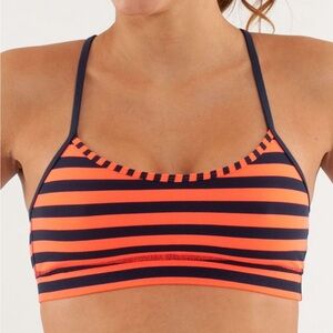 Lululemon Flow Y Bra IV Sea Stripe Light Flare Inkwell
